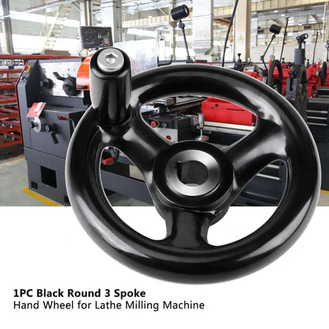 3 Spoke Round Hand Wheel With Removable Handle For Lathe And Mills Rock Solid Precision Tuning Control Engineering Plastic