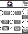 Diagram of All In One Heavy Duty SAE Hydraulic O Ring Flange Kit With 80 Buna 90 O Rings For Code 61 And Code 62.
