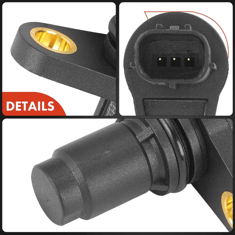 Two Pack Camshaft Position Sensor For Toyota And Lexus Vehicles Fits CT200h ES300h NX300h Scion iM iQ tC xD And More Easy Plug And Play Replacement OE Quality Durable Sensor For Reliable Engine Timing close-up black plastic sensor with 3-pin connector