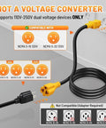 Built Tough 10 Ft Ac Power Adapter Cord 15 To 20 Amp Nema 5 15P To 5 15R 5 20R 6 15R 6 20R T Blade Splitter compatibility chart.