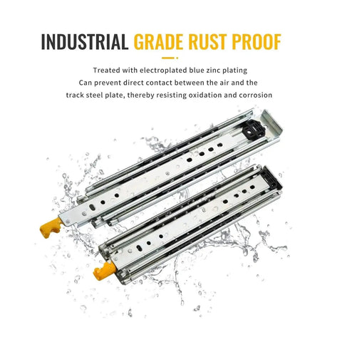 Industrial grade rust proof side mount ball bearing drawer slides full extension one pair heavy duty 12 to 50 inch rails