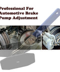 Garage Ready Brake Piston Caliper Press Tool Featuring Heavy Duty Ratchet Wrench And Expanding Spreader Adapters Arrives With Comfort Grip Gloves for brake pump adjustment.