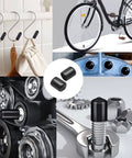 Collage of 40 Piece Rubber End Cap Set In Black Vinyl Four Sizes 0.125 Inch 0.25 Inch 0.375 Inch And 0.5 Inch Round Tip Caps used on various tools and machinery.