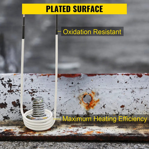 8 Piece Induction Coil Kit for Induction Heaters with Varying Coil Lengths, Heat Resistant, shown loosening rusted bolt