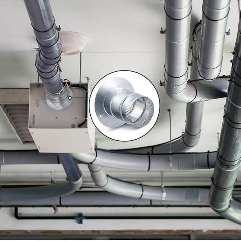 Real Sturdy 4 Inch Duct Connector Flange Galvanized Steel Pipe Collar Cuts Labor In Half With A Snap Tight Seal For Flexible Or Rigid Air Tubes Solid Dryer Exhaust Hvac Rig