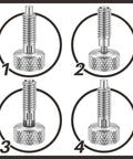 Retractable Spring Plunger With Knurled Handle M6 Quick Release Pins, 0.500 Inch Thread Length, Silver, 2 Pack in multiple views.