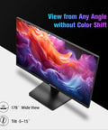 24 Inch 100Hz FHD Computer Monitor With FreeSync HDR HDMI 1.4 And Ergonomic Tilt showing colorful display and tilt feature.