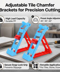 Heavy Duty Two Piece Tile Chamfer Bracket Set Adjusts To Sixty Fifty Forty Degree Angles With Rock Solid Snap Lock Grip High Grade Pp Build for lifting plywood panels and tile installation.