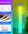2 Pack RGB Corner Floor Lamps With Smart App Control, Dope Modern Dimmable LED Mood Lighting That Syncs To Music, size details