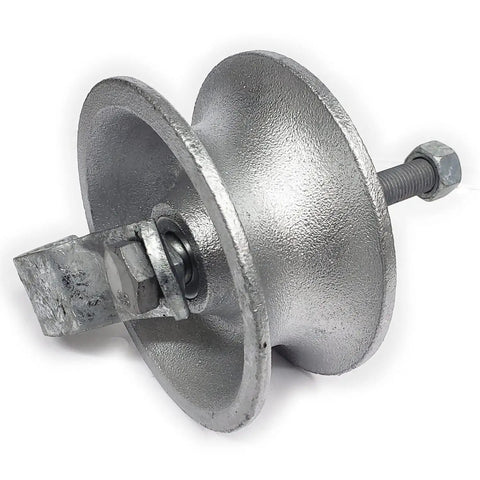 Heavy Duty Cast Iron 5 Inch Gate Track Wheel for Sliding Chain Link Fence with Galvanized Coating Rear Roller Guide
