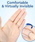 Ring Size Adjusters For Loose Rings 12 Pack Snug Up Your Fit Guards Spacers Tighteners Fits Bands Up To 6mm shown on fingers