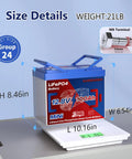 12V 100Ah LiFePO4 Battery With Built In 100A Smart BMS for RV Trolling Motor Marine Boat Solar Panel; size details and weight 21lb