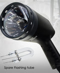 Digital Handheld Stroboscope With Wide Range From 50 To 12,000 FPM featuring bright xenon lamp and spare flashing tube