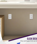 Durable 1 Gang Decorator Wall Plate White 4.50 By 2.76 Inches Unbreakable Polycarbonate Thermoplastic UL Listed 100 Pack in modern room