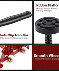 Heavy Duty Underhoist Support Stand With Dual Height Adjustments For Car Lifts And Garage Jobs Up To Three Quarter Ton Capacity showing rubber platform, anti-slip handles, and smooth wheels.