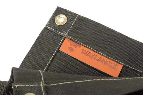 Close-up of Tough As Nails Heavy Duty Fireproof Welding Blanket With Vermiculite Treated Fiberglass And Kevlar showing grommets and stitching