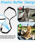 Solid Golf Cart Dog Seat Leash And Adjustable Safety Harness With Tangle-Free Retractable Strap To Lock In Your Pup During Rides Or Walks Using Elastic Buffer Tech And Universal Fit For Solo Dogs displayed on a golf cart with dog.