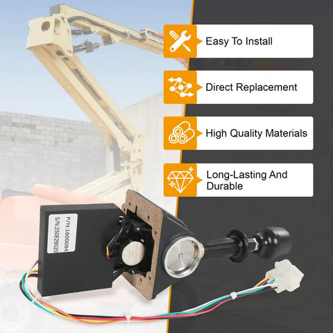 Top Shelf Joystick Controller 1600094 Replacement For JLG Boom Lifts showing direct plug-and-play design and durable material.