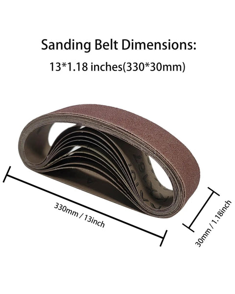 Heavy Duty Slick Mini Belt Sander With Seven Adjustable Speeds Sanding belt measuring 13x1.18 inches for sharpening and polishing.