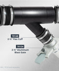 Four Inch To Two And A Half Inch Dust Collection Hose Y Fitting Connector For Splitting Two Four Inch Hoses Into One Two And A Half Inch Hose Easy Clamp On Inside Hose Fit No Fuss Shop Dust Collection Accessory in workshop setup