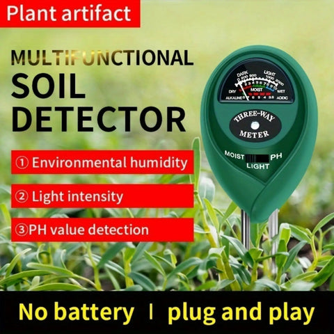 Three In One Soil Test Kit With Moisture Meter pH Meter And Fertility Tester For Garden Lawn Indoor Outdoor Plants