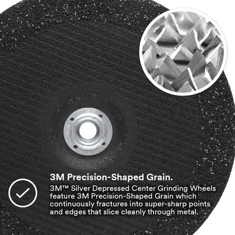 Close-up of Depressed Center Grinding Wheel T27 Quick Change 9 Inch Heavy-Duty Wheel surface texture and grit details.