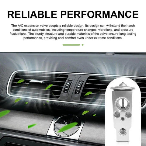 Car dashboard with Universal Car AC Expansion Valve For Efficient Cooling Heat Resistant Metal Replacement Rust Proof Air Conditioning Valve System Accessory Fits Most Rides Silver inset