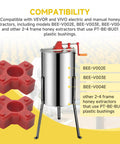 Plug And Play Easy Install Plastic Bushing Connector for Honey Extractor Replacement Fits 2 to 4 Frame Electric And Manual Units