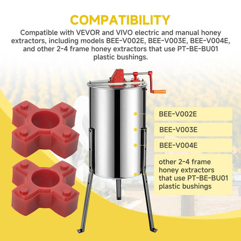 Plug And Play Easy Install Plastic Bushing Connector for Honey Extractor Replacement Fits 2 to 4 Frame Electric And Manual Units