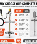 50 To 1 Air Operated Grease Pump Kit With 7500 PSI High Pressure Delivery For Industrial Maintenance And Construction system comparison