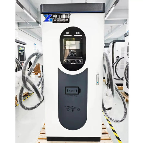 Heavy Duty Level 3 EVSE Charging Station With High Current Floor Pedestal Build Rock Solid DC Fast Charger built for commercial use.