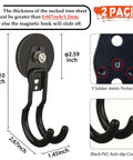 Magnetic Hooks 2 Pack Heavy Duty With Anti Slip Coating And Non Slip Bent Design For Garden Tools And Ropes 20 Lb Capacity