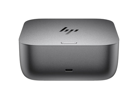 Thunderbolt 4 Ultra Docking Station Featuring Triple Display Outputs Dual Gigabit Ethernet Ports And Fast Charging viewed from the top with USB-C port.
