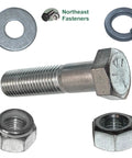 Beefy Heavy Duty Hex Nut Lock Washer Cap Screw Bolt Kit Grade 5 Coarse USS Fasteners with flat washer and lock washer