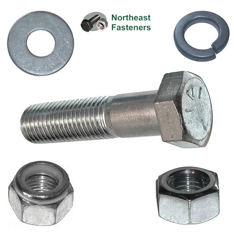 Beefy Heavy Duty Hex Nut Lock Washer Cap Screw Bolt Kit Grade 5 Coarse USS Fasteners with flat washer and lock washer
