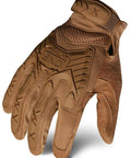 Tactical Operator Impact Glove Coyote Brown Medium with back of hand TPR protection and terry cloth sweat wipe visible
