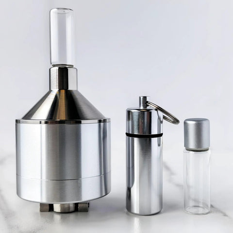 Spice Grinder For Kitchen Use In Silver, Super Easy To Use And Clean Aluminum Alloy Grinder With Detachable Food Contact Parts, 2.2 By 4.65 Inches