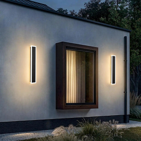 Dope Modern Outdoor Wall Light 23.6 Inch Sconce, 12W 3000K Warm Frosted White Acrylic Exterior Fixture, Waterproof Porch Patio Garage Lighting For Modern Home
