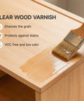 Top Shelf Water Based Polyurethane Acrylic Sealer Drops A Smooth Semi Gloss Clear Coat On Wood to protect a wooden surface.