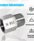 Two Pack One Half Inch NPT Female To One Half Inch NPT Male Reducer Fittings Stainless Steel 304 Water Pipe Adapter Built Tough