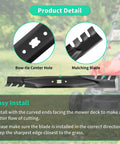 Gator Mulching Blade For 21 Inch Deck close-up with bow-tie center hole and mulching features, replaces 942-0741 variants