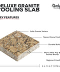 Solid As Rock Granite Tooling Slab For Leather Crafting - Heavy Duty Stone Block With Smooth Flat Face - 6x6 inch slab.
