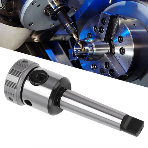 Beefy MT3 Annular Cutter Arbor For Drilling And Milling Machines, 40Cr Steel Build, M5 To M20 Clamp Range (3/36 To 3/4 Inch), MT3 Taper, 0.03 mm Precision, HRC45-48 Hardness, Drill Tap Holder Tool, shown on milling machine