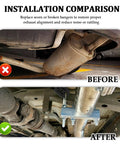 Heavy Duty 2.5 Inch Exhaust Clamp Kit With Rod And Rubber Hangers For Fixing Muffler Pipes Reduce Engine Noice On Cars And Trucks Essential Auto Parts installed under car exhaust