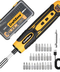 Cordless Electric Screwdriver With LED Light USB Rechargeable 28 Piece Bit Set Carrying Case Workhorse Level 5 Torque