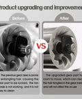 Comparison diagram of the Upgraded Pet Hair Power Brush Attachment For Navigator Lift Away Upright Vacuum Cleaners, before and after improvement