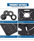 Dead Nuts Accurate Aluminum Router Table Insert Plate With Slick Inch And Centimeter Grid Markings Quick Swap Flip Board with adjustable holes and covers.