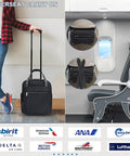 Underseat Carry On With Wheels 16 Inch Lightweight Rolling Weekender Bag water-resistant polyester under airline seat