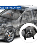 Front Wheel Hub And Bearing Assembly 518510 For Ford Focus 2000 To 2011 4 lug pattern, shown with easy installation guide