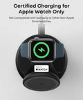 MagSafe 15W Wireless Charger Dock For iPhone 17 16 15 14, Apple Watch And AirPods, showing Apple Watch charging on dock